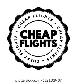 Cheap Flights text stamp, concept background