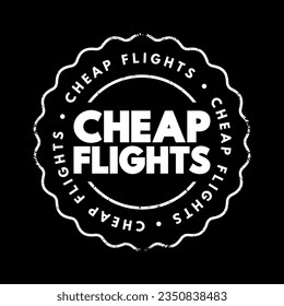 Cheap Flights text stamp, concept background