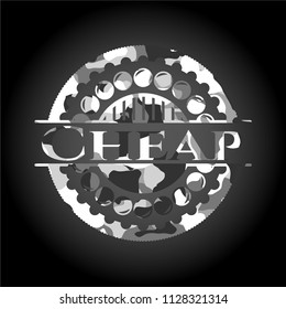 Cheap grey camouflaged emblem