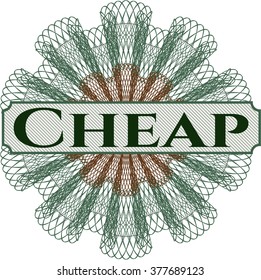Cheap inside money style emblem or rosette
