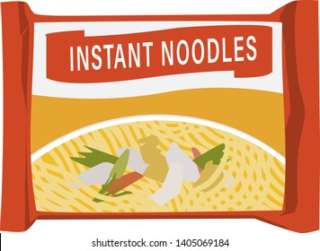 Cheap Instant Noodle Packet Vector