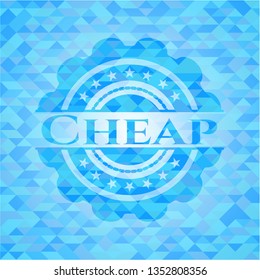 Cheap light blue mosaic emblem