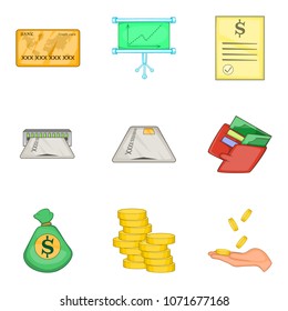 Cheap loan icons set. Cartoon set of 9 cheap loan vector icons for web isolated on white background