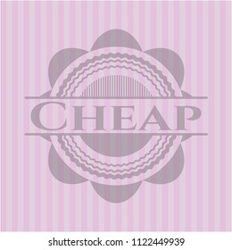 Cheap pink emblem. Vintage.