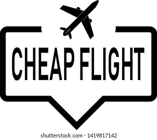 cheap Plane sign. Airplane symbol. Travel icon. Flight flat label