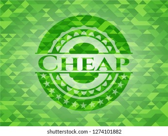 Cheap realistic green mosaic emblem