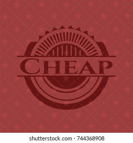 Cheap retro style red emblem