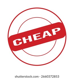 Cheap Rubber Stamp. Red Cheap Rubber Grunge Stamp Seal Vector Illustration - Vector