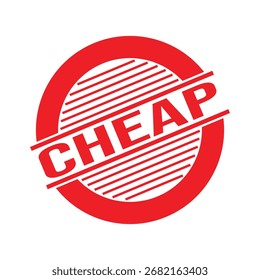 Cheap Rubber Stamp. Red Cheap Rubber Grunge Stamp Seal Vector Illustration - Vector