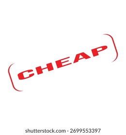 Cheap Rubber Stamp. Red Rubber Grunge Stamp Vector Illustration
