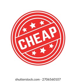 Cheap Rubber Stamp. Red Cheap Rubber Grunge Stamp Seal Vector Illustration - Vector