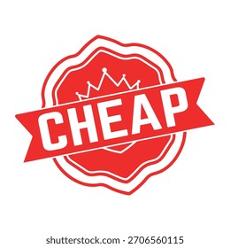 Cheap Rubber Stamp. Red Cheap Rubber Grunge Stamp Seal Vector Illustration - Vector