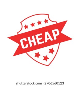 Cheap Rubber Stamp. Red Cheap Rubber Grunge Stamp Seal Vector Illustration - Vector
