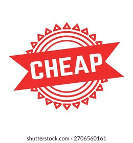 Cheap Rubber Stamp. Red Cheap Rubber Grunge Stamp Seal Vector Illustration - Vector