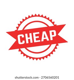 Cheap Rubber Stamp. Red Cheap Rubber Grunge Stamp Seal Vector Illustration - Vector