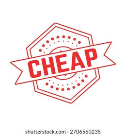Cheap Rubber Stamp. Red Cheap Rubber Grunge Stamp Seal Vector Illustration - Vector