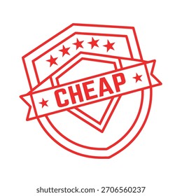 Cheap Rubber Stamp. Red Cheap Rubber Grunge Stamp Seal Vector Illustration - Vector