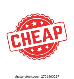 Cheap Rubber Stamp. Red Cheap Rubber Grunge Stamp Seal Vector Illustration - Vector
