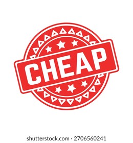 Cheap Rubber Stamp. Red Cheap Rubber Grunge Stamp Seal Vector Illustration - Vector