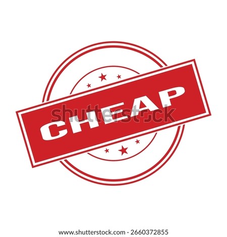 Cheap Rubber Stamp. Red Cheap Rubber Grunge Stamp Seal Vector Illustration - Vector