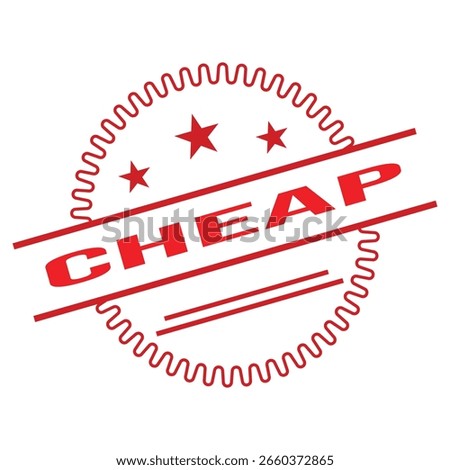 Cheap Rubber Stamp. Red Cheap Rubber Grunge Stamp Seal Vector Illustration - Vector
