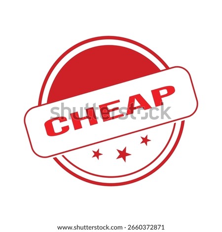 Cheap Rubber Stamp. Red Cheap Rubber Grunge Stamp Seal Vector Illustration - Vector