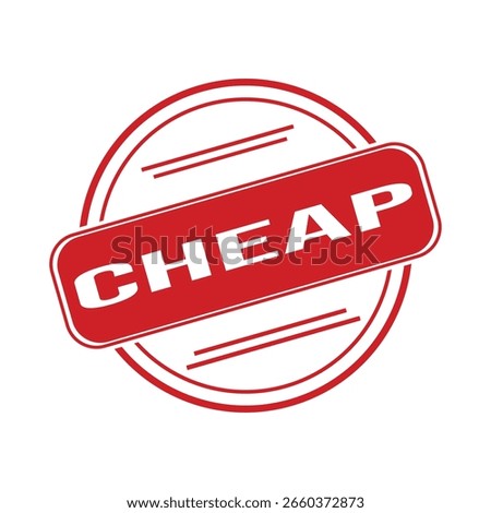 Cheap Rubber Stamp. Red Cheap Rubber Grunge Stamp Seal Vector Illustration - Vector