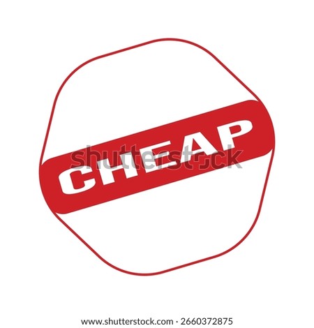Cheap Rubber Stamp. Red Cheap Rubber Grunge Stamp Seal Vector Illustration - Vector