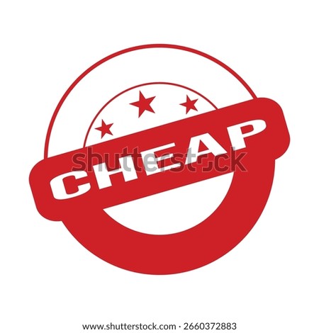 Cheap Rubber Stamp. Red Cheap Rubber Grunge Stamp Seal Vector Illustration - Vector