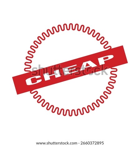 Cheap Rubber Stamp. Red Cheap Rubber Grunge Stamp Seal Vector Illustration - Vector