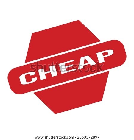Cheap Rubber Stamp. Red Cheap Rubber Grunge Stamp Seal Vector Illustration - Vector