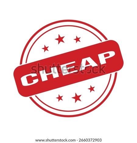 Cheap Rubber Stamp. Red Cheap Rubber Grunge Stamp Seal Vector Illustration - Vector