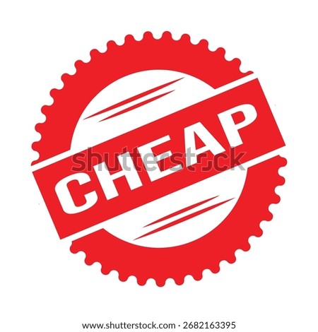 Cheap Rubber Stamp. Red Cheap Rubber Grunge Stamp Seal Vector Illustration - Vector