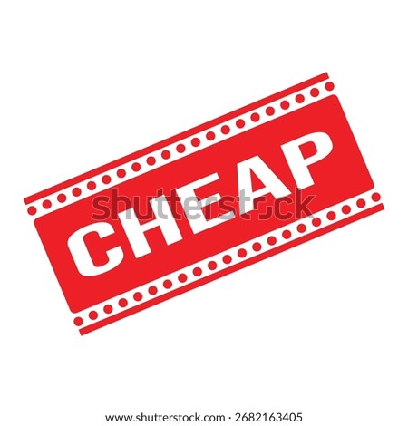 Cheap Rubber Stamp. Red Cheap Rubber Grunge Stamp Seal Vector Illustration - Vector