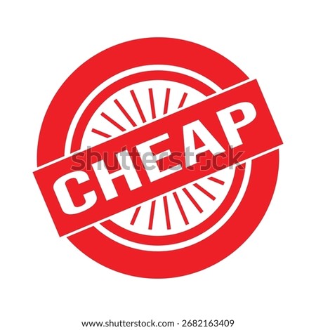 Cheap Rubber Stamp. Red Cheap Rubber Grunge Stamp Seal Vector Illustration - Vector
