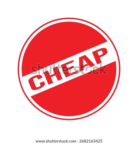 Cheap Rubber Stamp. Red Cheap Rubber Grunge Stamp Seal Vector Illustration - Vector
