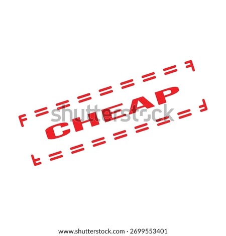 Cheap Rubber Stamp. Red Rubber Grunge Stamp Vector Illustration
