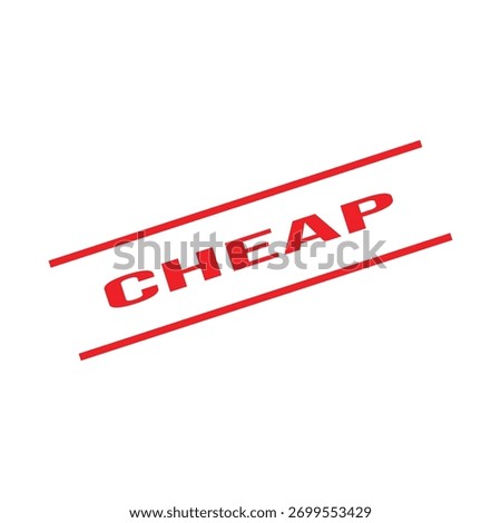 Cheap Rubber Stamp. Red Rubber Grunge Stamp Vector Illustration