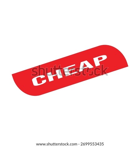 Cheap Rubber Stamp. Red Rubber Grunge Stamp Vector Illustration