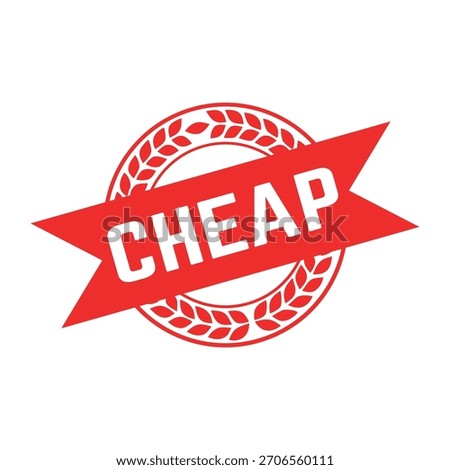 Cheap Rubber Stamp. Red Cheap Rubber Grunge Stamp Seal Vector Illustration - Vector
