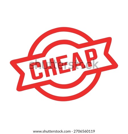 Cheap Rubber Stamp. Red Cheap Rubber Grunge Stamp Seal Vector Illustration - Vector