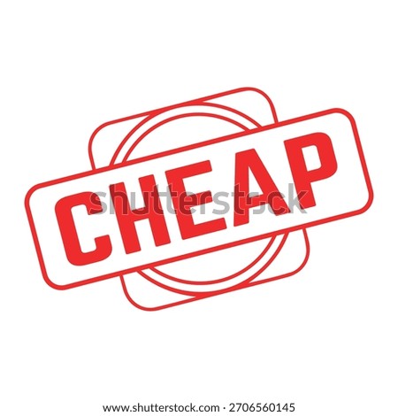 Cheap Rubber Stamp. Red Cheap Rubber Grunge Stamp Seal Vector Illustration - Vector
