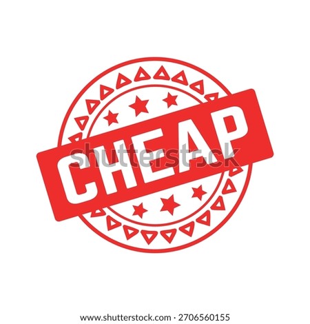 Cheap Rubber Stamp. Red Cheap Rubber Grunge Stamp Seal Vector Illustration - Vector