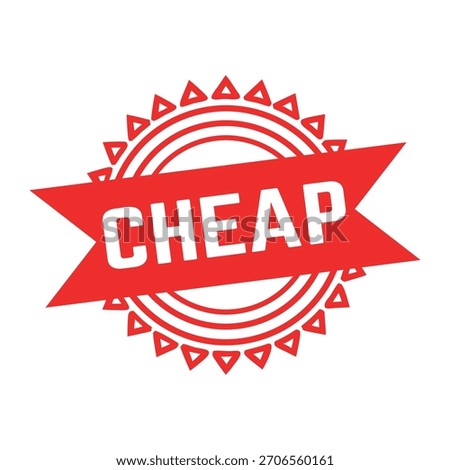 Cheap Rubber Stamp. Red Cheap Rubber Grunge Stamp Seal Vector Illustration - Vector
