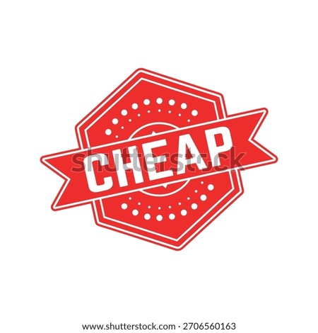 Cheap Rubber Stamp. Red Cheap Rubber Grunge Stamp Seal Vector Illustration - Vector