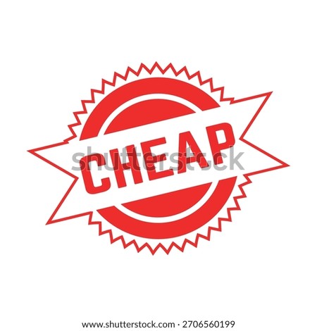 Cheap Rubber Stamp. Red Cheap Rubber Grunge Stamp Seal Vector Illustration - Vector