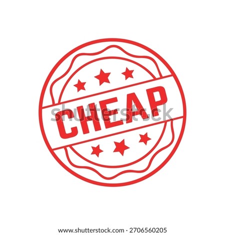 Cheap Rubber Stamp. Red Cheap Rubber Grunge Stamp Seal Vector Illustration - Vector