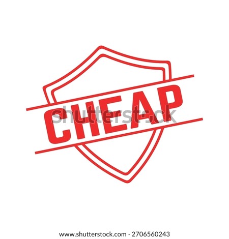 Cheap Rubber Stamp. Red Cheap Rubber Grunge Stamp Seal Vector Illustration - Vector