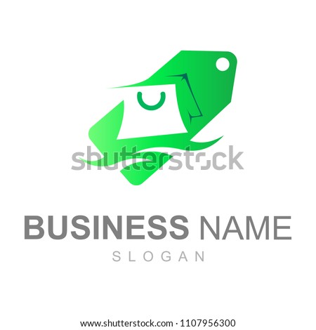 cheap shopping logo with luxury, logo ready to use