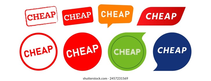 cheap stamp and speech bubble label sticker sign low price special marketing